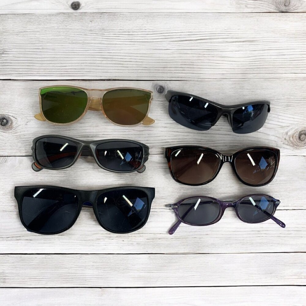 Sunglasses Lot Wearable Glasses Six Assorted Pairs Bamboo Gradient Lenses Unisex